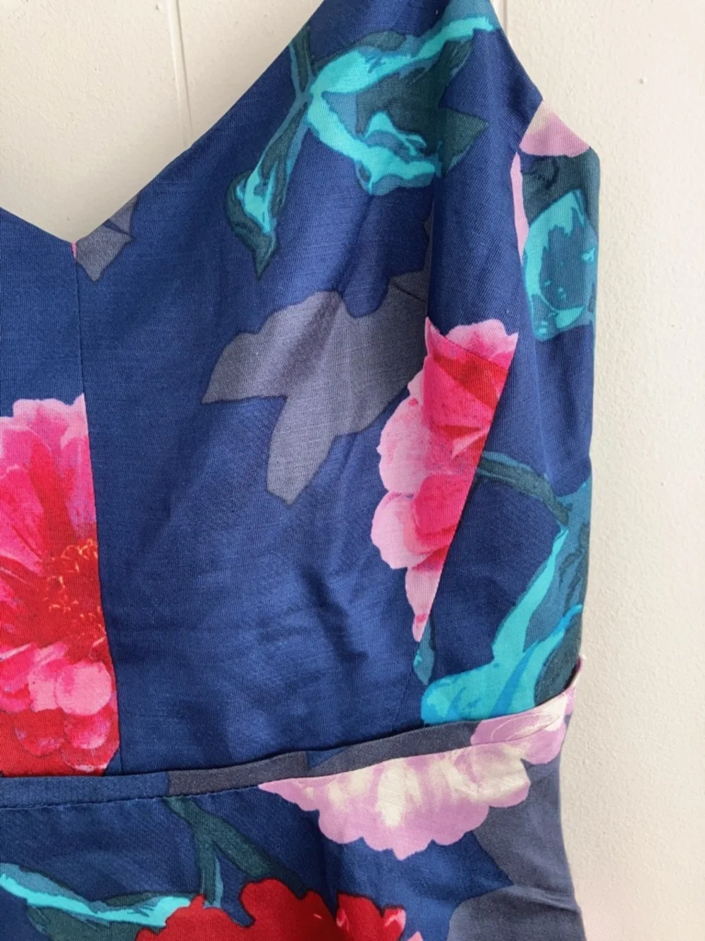 Banana Public Navy Floral Spaghetti-Strap Sundress - Picture 9 of 10